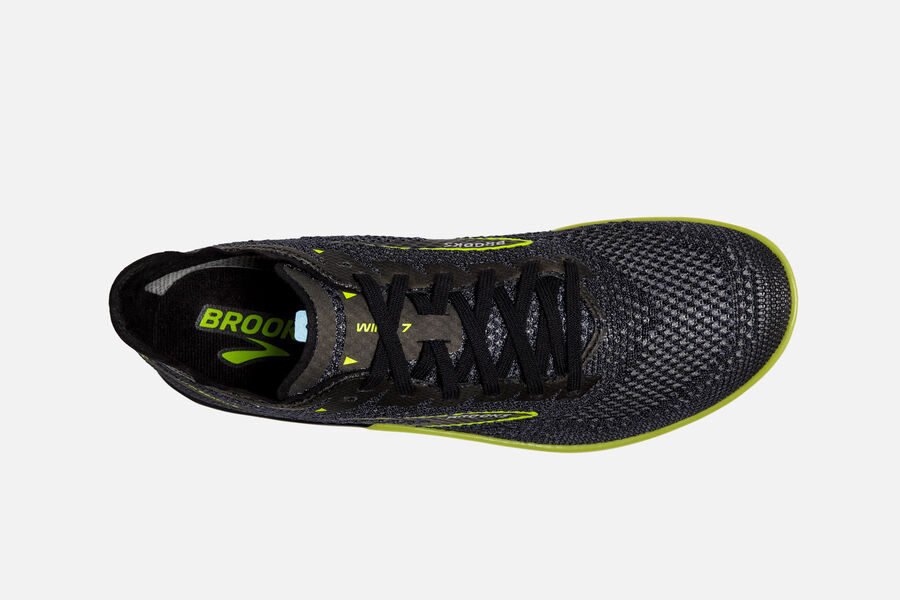 Brooks Wire v7 Spikes Shoes Mens Black/Green 672501-ZCL